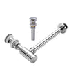 Bath Basin Bottle Trap Drain Set Brass P-Trap with Pop-Up Sink Drain