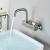 Bath Basin Faucet Stainless Steel Brushed Hot Cold Tap Swivel Spout
