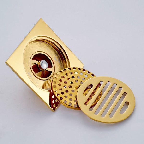 Bath Floor Drain Gold Bathroom Shower Square Drain Strainer – Index Bath