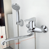 Bath Tap Shower Faucet with Rotated Long Nose Crane Single Handle Set