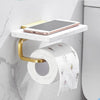 Bathroom Accessories Brushed Gold Bathroom Shelf Marble and Brass