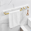 Bathroom Accessories Brushed Gold Bathroom Shelf Marble and Brass