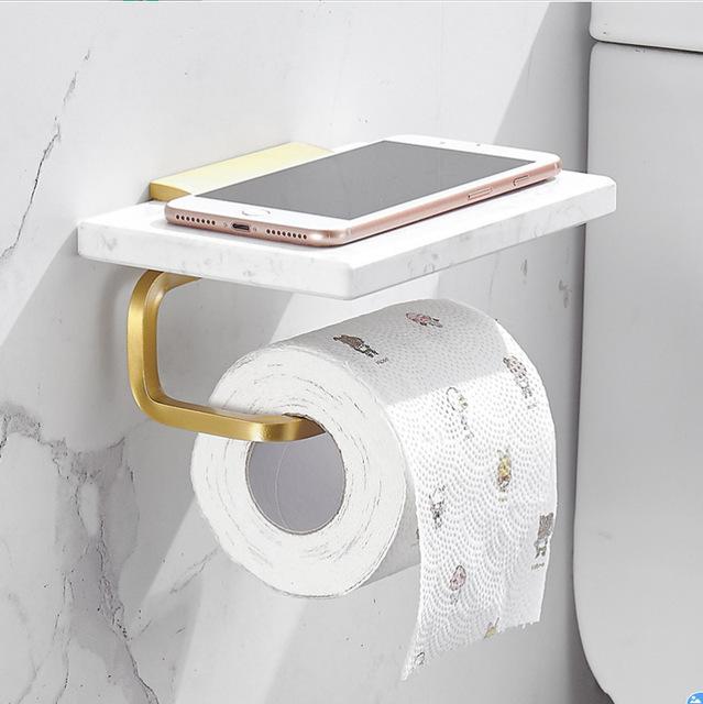 Bathroom Accessories Set Brushed Gold Towel Rack Paper Holder