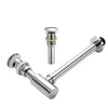 Bath Basin Bottle Trap Drain Set Brass P-Trap with Pop-Up Sink Drain