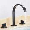 Bathroom Basin Faucet Three Holes Two Handle Tap Deck Mount Faucet