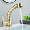 Bathroom Basin Sink Faucet Pull Out Faucet Deck Mount 2 Mode Spout