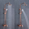 Bathroom Brass Shower 3 Functions Set Wall Mounted 8