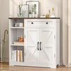 Bathroom Cabinet with 2 Barn Doors Open Shelves Floor Storage Cabinet