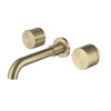 Bathroom Faucet Brass Double Lever Wall Mounted Sink Faucet Tap Set