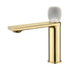 Bathroom Faucet Brass Hot Cold Basin Mixer Tap with LED Crystal Handle