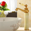 Bathroom Faucet Brass Jade Bathroom Basin Faucet Cold Hot Water Sink Tap