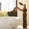 Bathroom Faucet Brass Jade Bathroom Basin Faucet Cold Hot Water Sink Tap