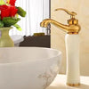 Bathroom Faucet Brass Jade Bathroom Basin Faucet Cold Hot Water Sink Tap