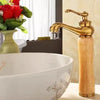 Bathroom Faucet Brass Jade Bathroom Basin Faucet Cold Hot Water Sink Tap