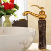 Bathroom Faucet Brass Jade Bathroom Basin Faucet Cold Hot Water Sink Tap
