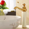 Bathroom Faucet Brass Jade Bathroom Basin Faucet Cold Hot Water Sink Tap
