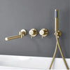 Bathroom Faucet Wall Mount Design Dual Handle Split Type Bathtub Tap