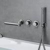 Bathroom Faucet Wall Mount Design Dual Handle Split Type Bathtub Tap