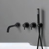 Bathroom Faucet Wall Mount Design Dual Handle Split Type Bathtub Tap