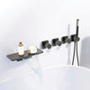 Bathroom Faucet Wall Mount Three Handle Waterfall Type Bathtub Faucet