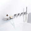 Bathroom Faucet Wall Mount Three Handle Waterfall Type Bathtub Faucet