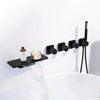 Bathroom Faucet Wall Mount Three Handle Waterfall Type Bathtub Faucet