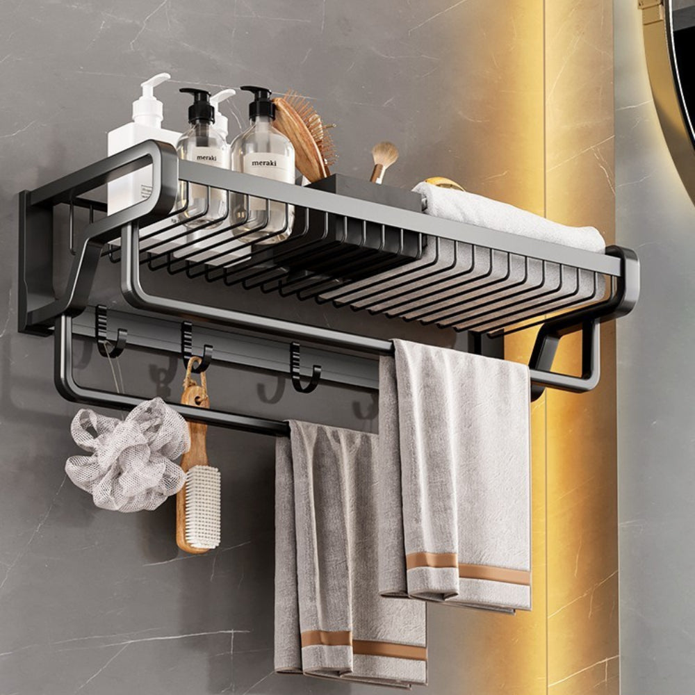 Bathroom Wall Towel Holder And Shelf Towel Rack For Rolled Towels
