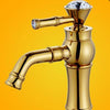 Bathroom Gold Basin Faucet Gold Finish Brass Mixer Tap With Ceramic