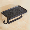 Bathroom Shelf Antique Bronze Carving Paper Rack with Phone Shelf