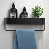 Bathroom Shelf Rack Wall Shelves Towel Holder Black Shower Storage