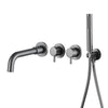 Bathroom Shower Faucet Set With Handshower Diverter Valve Holder