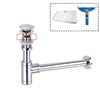 Modern Brass Bathroom Bottle Trap Sink Basin Siphon with Pop-Up Drain