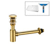 Modern Brass Bathroom Bottle Trap Sink Basin Siphon with Pop-Up Drain