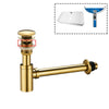 Modern Brass Bathroom Bottle Trap Sink Basin Siphon with Pop-Up Drain
