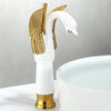 Bathroom Swan Faucet Brass Wash Tap Hot and Cold Water Tap