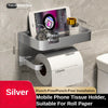 Bathroom Toilet Roll and Phone Holder with No Hole Bathroom Accessory
