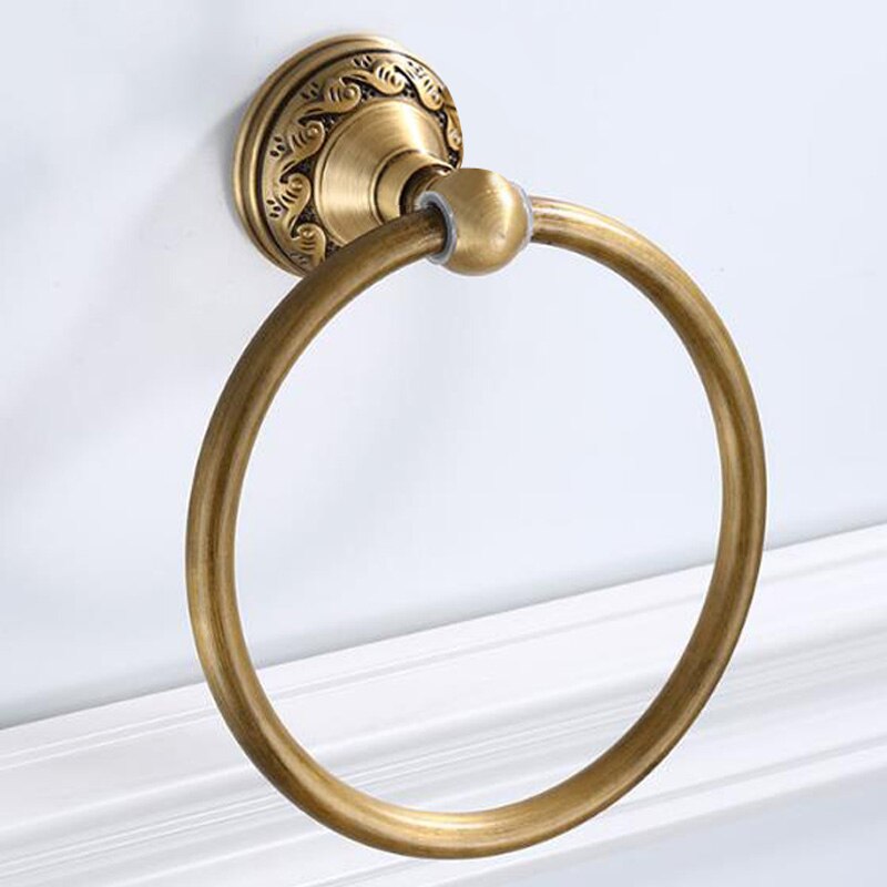 Bathroom Towel Holder Wall Mounted Round Antique Brass Towel Ring – Index  Bath