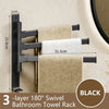 Bathroom Towel Rack Rotatable Towel Holder Space Aluminum Towel Hanger