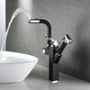 Black and Chrome Kitchen Faucet Sink Faucet Mixer Pull Out Sprayer