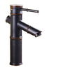 Black Bamboo Brass Waterfall Bathroom Sink Basin Faucet Mixer Tap