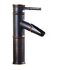 Black Bamboo Brass Waterfall Bathroom Sink Basin Faucet Mixer Tap