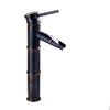 Black Bamboo Brass Waterfall Bathroom Sink Basin Faucet Mixer Tap