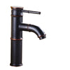 Black Bamboo Brass Waterfall Bathroom Sink Basin Faucet Mixer Tap