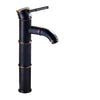 Black Bamboo Brass Waterfall Bathroom Sink Basin Faucet Mixer Tap
