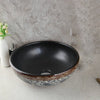 Black Ceramic Wash Basin Faucet Set Bathroom Ceramic Round Sink