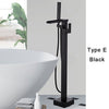 Black Gold Square Bathtub Shower Faucet Floor Faucet Shower Mixer