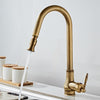 Brass 360 Degree Swivel Water Mixer Pull Down Faucet In 4 Colors