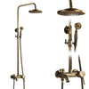 Brass Antique Wall Mount Shower Faucet Set, Shower And Tub Faucet Sets