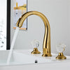 Brass Bath Basin Faucet Widespread Sink Tap with Rose Crystal Handles