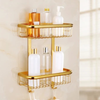 Brass Bathroom Accessories Corner Shelf Wall-Mounted Storage Organizer